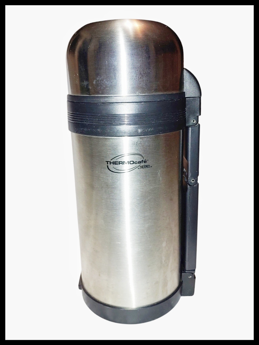 THERMOcafe by Thermos Stainless Steel Travel Flask Silver Black